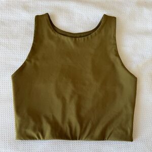 Girlfriend Collective Dylan Tank Bra Olive Green Women’s S